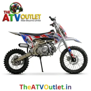 125cc Motocross Pro Dirt Bike Best Premium 4 Gear Manual Off Road Motorcycle 5 125cc Motocross Pro Dirt Bike White Red 4 Manual Gears Self Start Kick Start Front Rear Disc Brakes TheATVOutlet.in