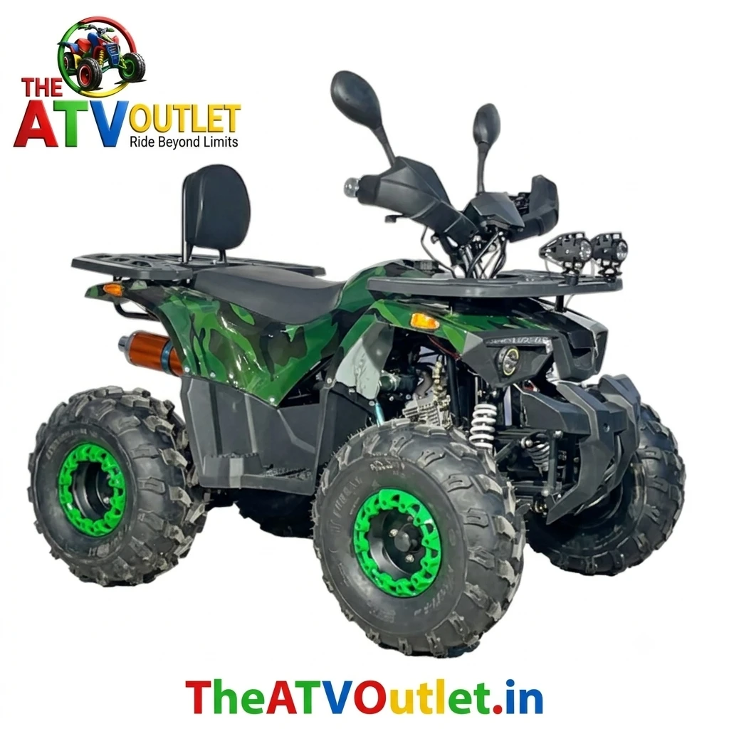 135cc Neoplus ATV Bike 4 Stroke Petrol Engine Automatic Transmission Self Start Remote Start TheATVOutlet.in 4 Camouflage Green 135cc Neoplus ATV Bike 4 Stroke Petrol Engine Automatic Quad Bike
