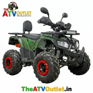 135cc Venom ATV Bike Army Green 4 Stroke Petrol Engine Automatic Transmission Self Start Remote Start Off Road Quad Bike TheATVOutlet.in