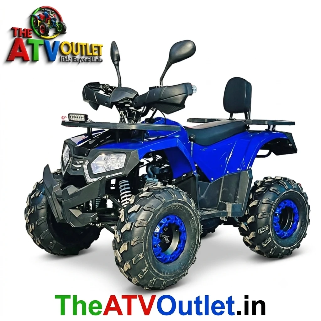 135cc Venom ATV Bike 4 Stroke Petrol Engine Automatic 1 Forward 1 Reverse Self Start Remote Start | TheATVOutlet.in 4 135cc Venom ATV Bike Blue 4 Stroke Petrol Engine Automatic Transmission Self Start Remote Start Forward Reverse Gear TheATVOutlet.in