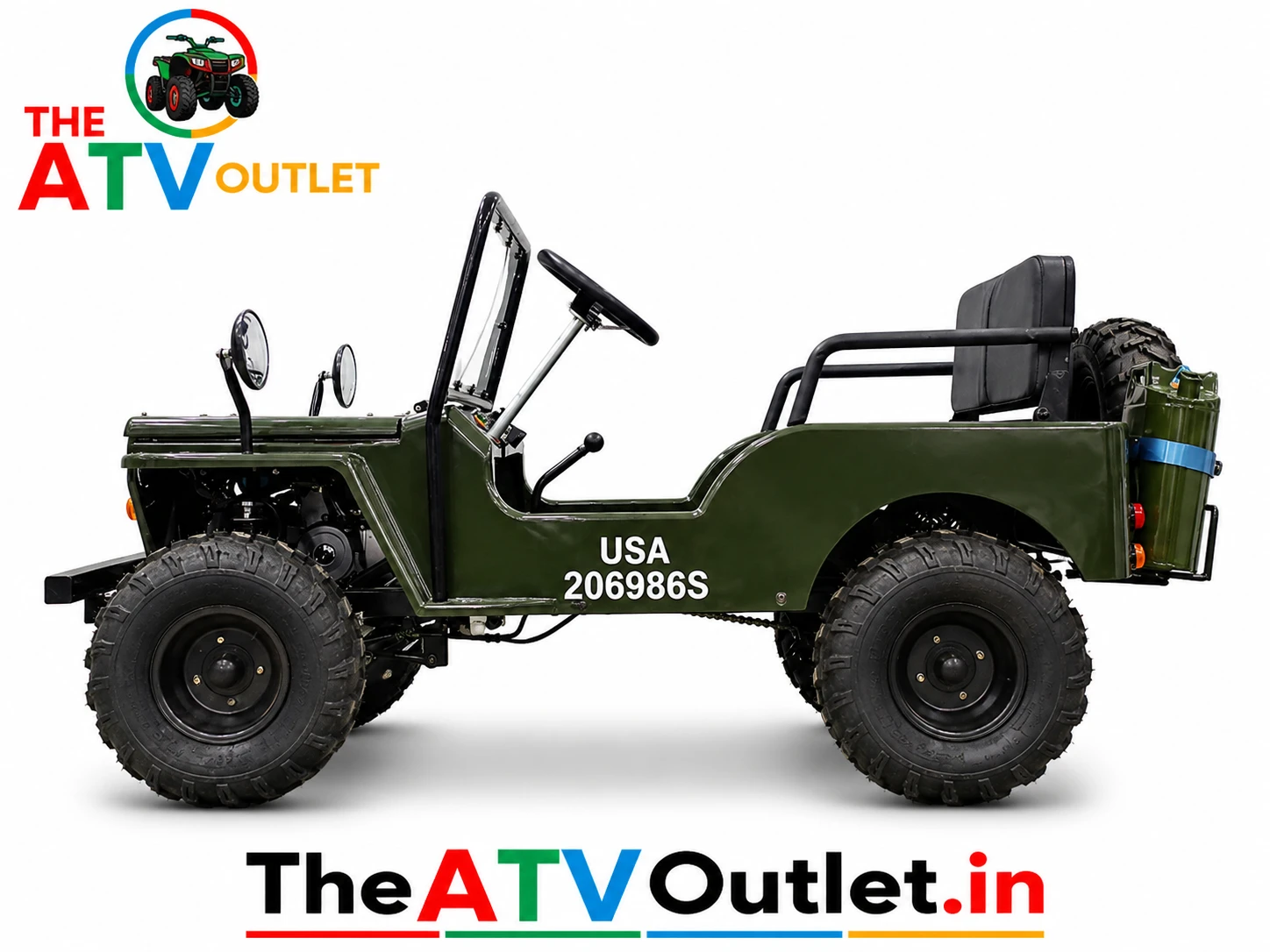 150cc Mini Jeep | 4 Stroke Petrol Off Road Mini Jeep India 4 150cc Mini Jeep with 4 Stroke Petrol Engine, Manual Transmission, Key Start and Off-Road Tyres | TheATVOutlet.in