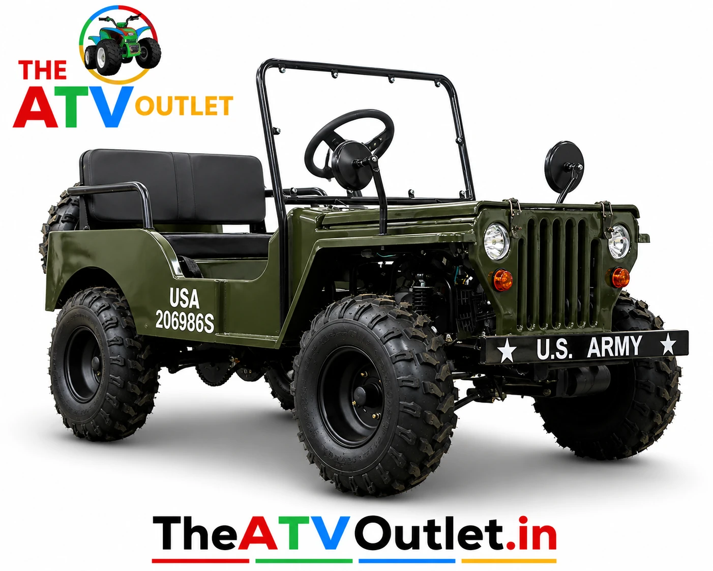 150cc Mini Jeep | 4 Stroke Petrol Off Road Mini Jeep India 1 150cc Mini Jeep with 4 Stroke Petrol Engine, Manual Transmission, Key Start and Off-Road Tyres | TheATVOutlet.in