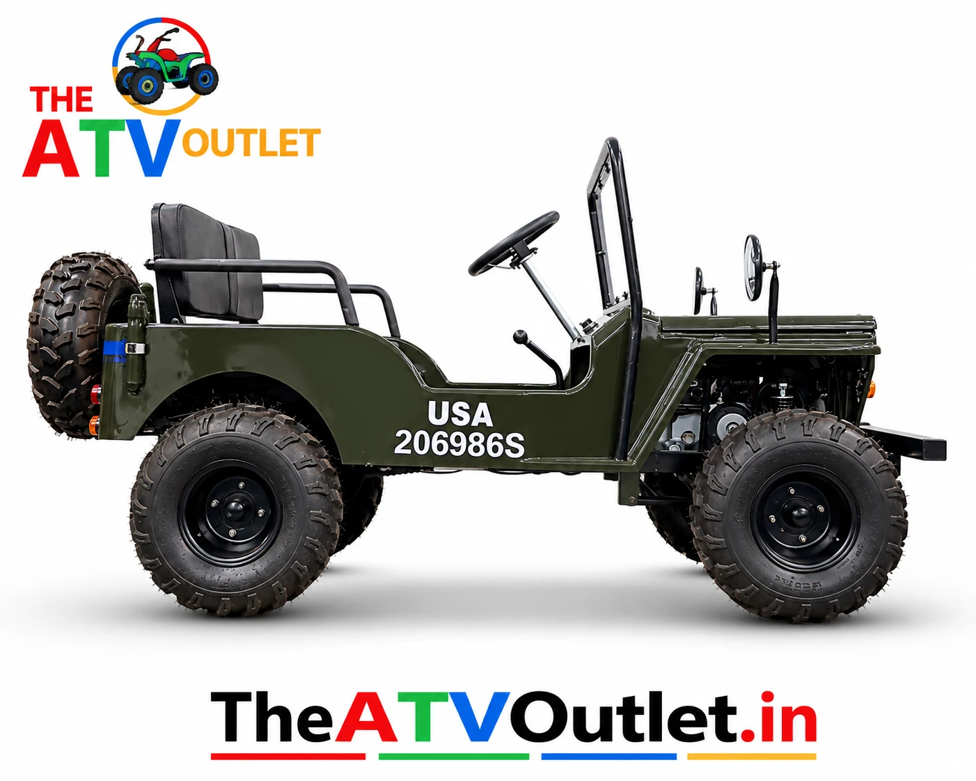 150cc Mini Jeep | 4 Stroke Petrol Off Road Mini Jeep India 3 150cc Mini Jeep with 4 Stroke Petrol Engine, Manual Transmission, Key Start and Off-Road Tyres | TheATVOutlet.in