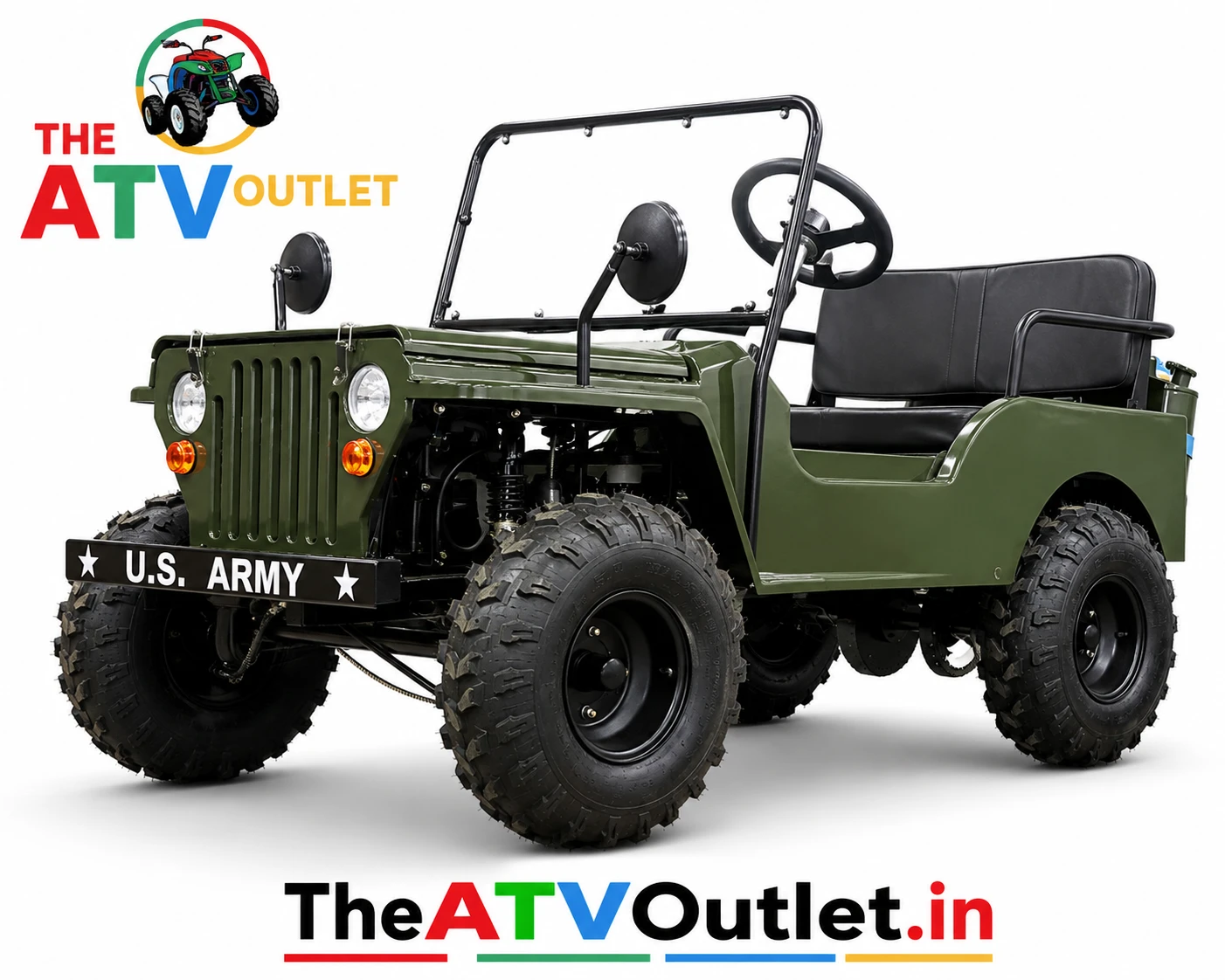 150cc Mini Jeep | 4 Stroke Petrol Off Road Mini Jeep India 2 150cc Mini Jeep with 4 Stroke Petrol Engine, Manual Transmission, Key Start and Off-Road Tyres | TheATVOutlet.in