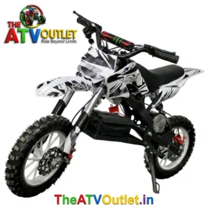 24V Battery Dirt Bike for Kids White 350W Electric Motor Dual 12V 12Ah Battery All Disc Brakes TheATVOutlet.in