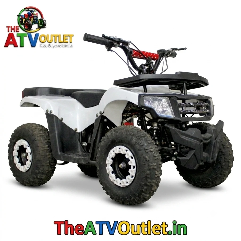 36V Battery Mini Mouzer ATV Front Reverse Drive Front Rear Disc Brakes TheATVOutlet.in 1 36V Battery Mini Mouzer ATV White Front Reverse Drive Front and Rear Disc Brakes Electric ATV