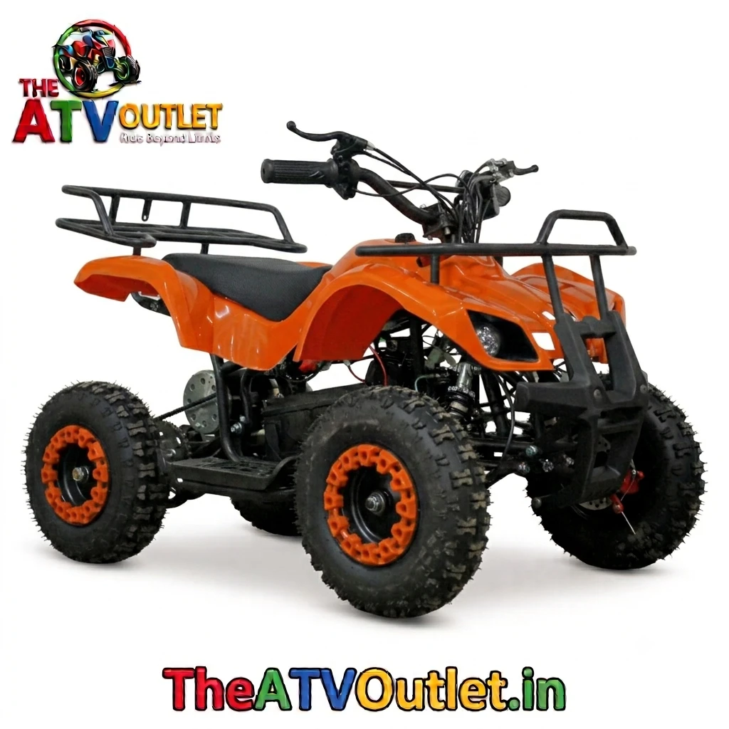 36V Battery Mini Neo Kids ATV Bike Front Reverse Drive Front Rear Disc Brakes TheATVOutlet.in 2 36V Battery Mini Neo Kids ATV Bike Orange Front Reverse Drive Front and Rear Disc Brakes Electric ATV