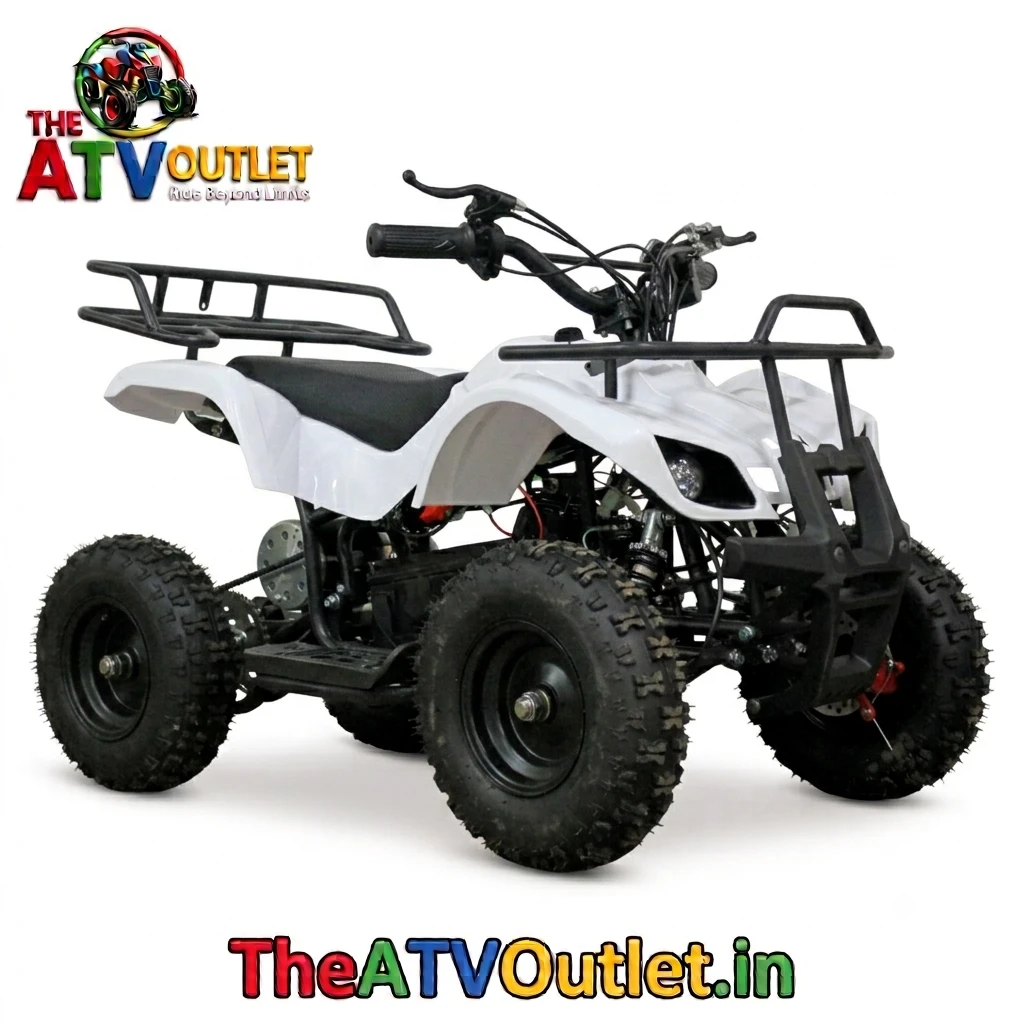 36V Battery Mini Neo Kids ATV Bike Front Reverse Drive Front Rear Disc Brakes TheATVOutlet.in 5 36V Battery Mini Neo Kids ATV Bike White Front Reverse Drive Front and Rear Disc Brakes Electric ATV