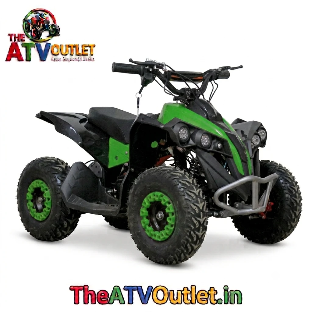 36V Battery Mini Prime Kids ATV Bike Front Reverse Drive Front Rear Disc Brakes TheATVOutlet.in 4 36V Battery Mini Prime Kids ATV Bike Green Electric ATV with Disc Brakes TheATVOutlet.in