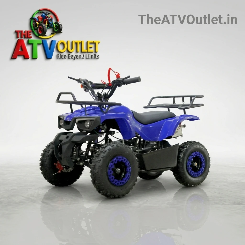 50cc Mini Dirt Bike 2 Stroke Petrol Engine Neoplus Self Start Pull Start TheATVOutlet.in 3 50cc Mini ATV Bike 2 Stroke Petrol Engine Neoplus Blue Self Start Pull Start Front Rear Disc Brakes