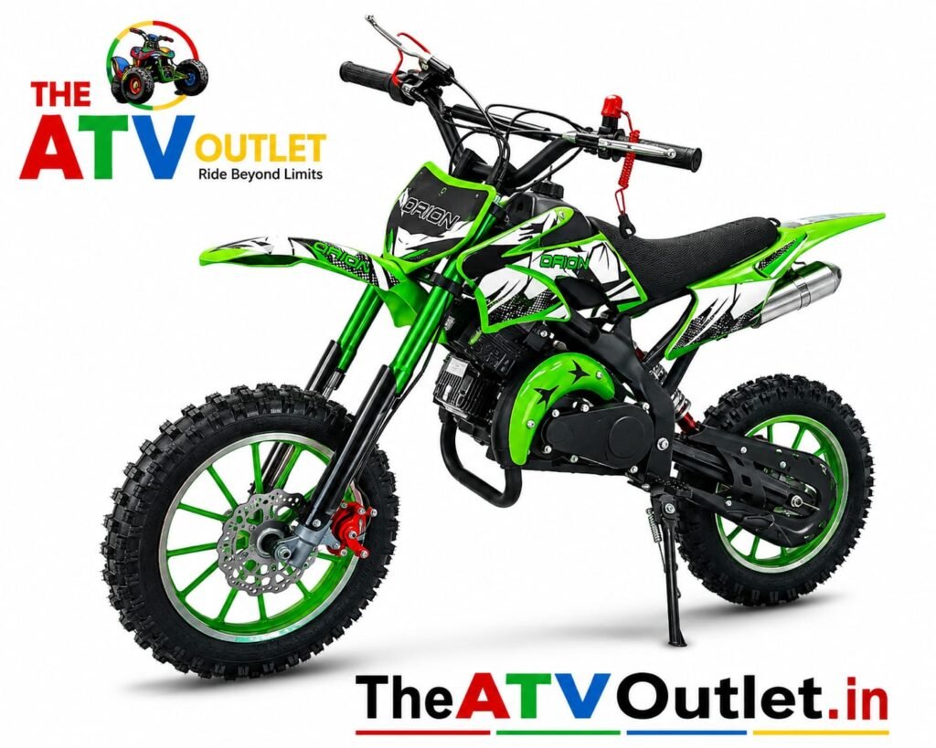 Green 50cc Mini Dirt Bike for Kids with 2 Stroke Petrol Engine
