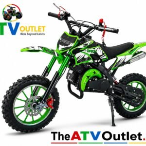 Green 50cc Mini Dirt Bike for Kids with 2 Stroke Petrol Engine
