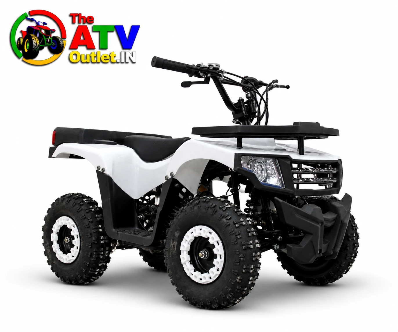 50cc Mini Mouzer ATV | Kids 50cc ATV Bike in India | The ATV Outlet 4 50cc Mini Mouzer ATV White - Kids ATV Bike with 2-Stroke Petrol Engine