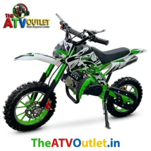 50cc Super Dirt Bike for Kids Green 2 Stroke Petrol Engine Automatic Self Start Off Road Dirt Bike TheATVOutlet.in