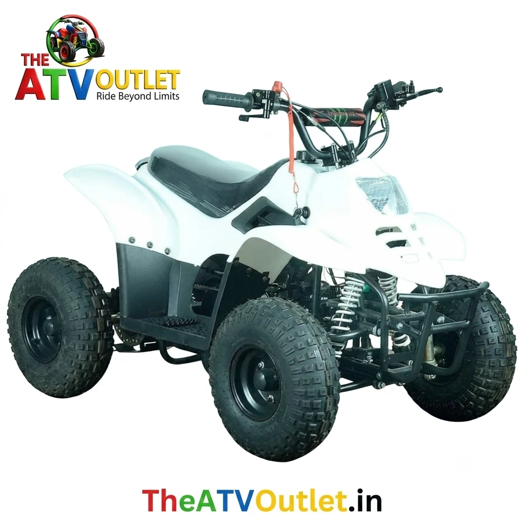 80cc Junior Kids ATV Bike 4 Stroke Petrol Engine Automatic 5 Colour Options TheATVOutlet.in 5 80cc Junior Kids ATV Bike 4 Stroke Petrol Engine Automatic White Off Road ATV TheATVOutlet.in