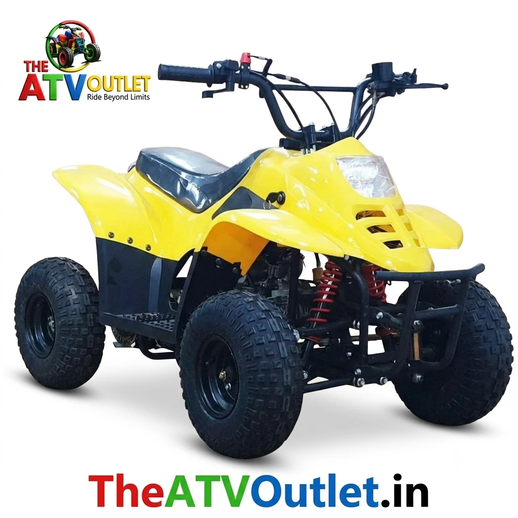 80cc Junior Kids ATV Bike 4 Stroke Petrol Engine Automatic 5 Colour Options TheATVOutlet.in 2 80cc Junior Kids ATV Bike 4 Stroke Petrol Engine Automatic Yellow Off Road Quad Bike TheATVOutlet.in