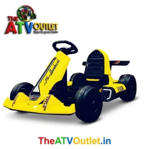 Yellow Kids Electric Go Kart 12V Battery Ride On Racing Car with Racing Seat Heavy Duty Wheels TheATVOutlet.in